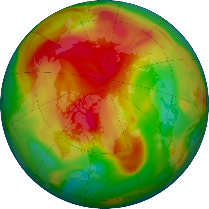 Arctic ozone map for 21 April 2019